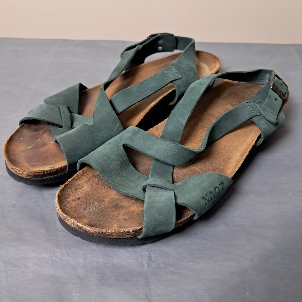 NAOT Green Leather Strappy Sandals 41/10US